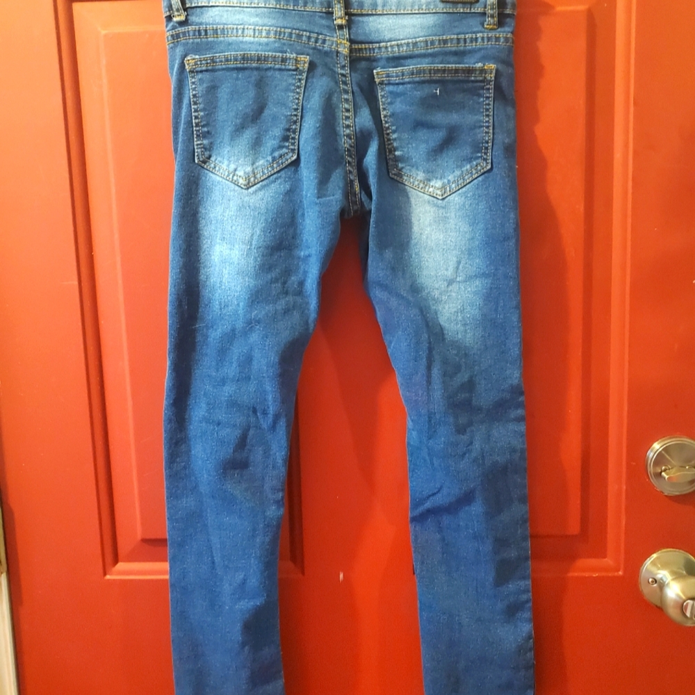Pink Velvet distressed jeans. NWOT kids 12 - Picture 3 of 10